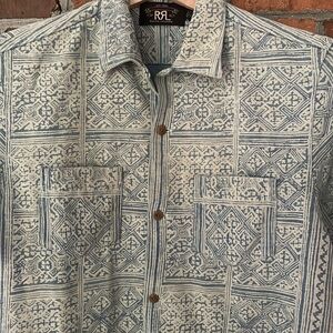 $295 RRL printed short sleeve shirt